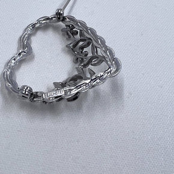 🎊HP🎊 Beau-Sterling Signed – Sterling Silver Brooch with Hand Painted Flowers - Picture 6 of 9